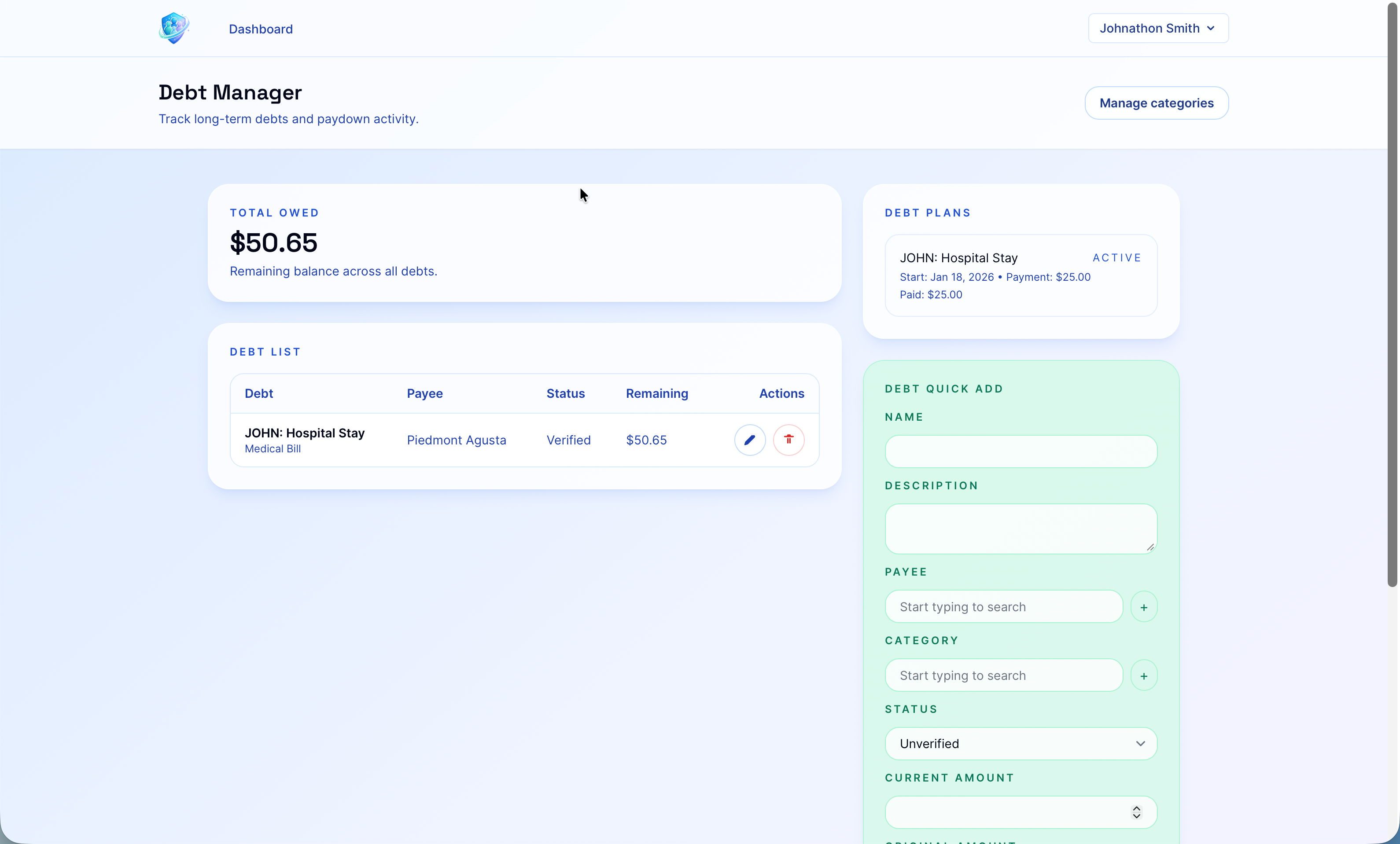 Debt Management feature visual